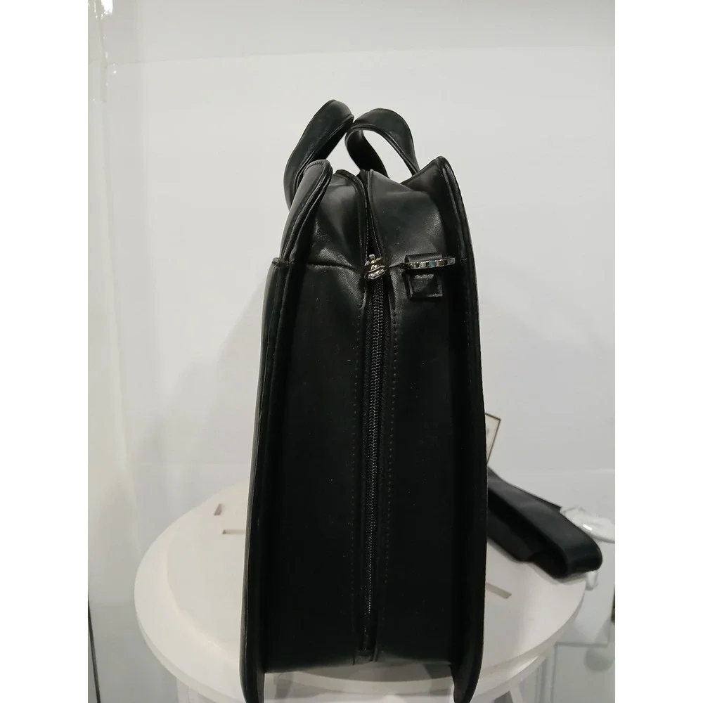 NEW Hartmann Limited Edition Black Leather Laptop Lawyer Briefcase Messenger Bag
